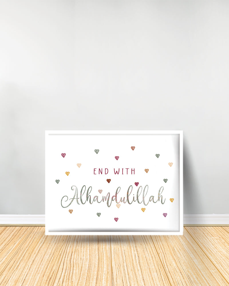 Ensemble de 2 Tableaux décoratifs - Bismillah Alhamdulillah - Blanc