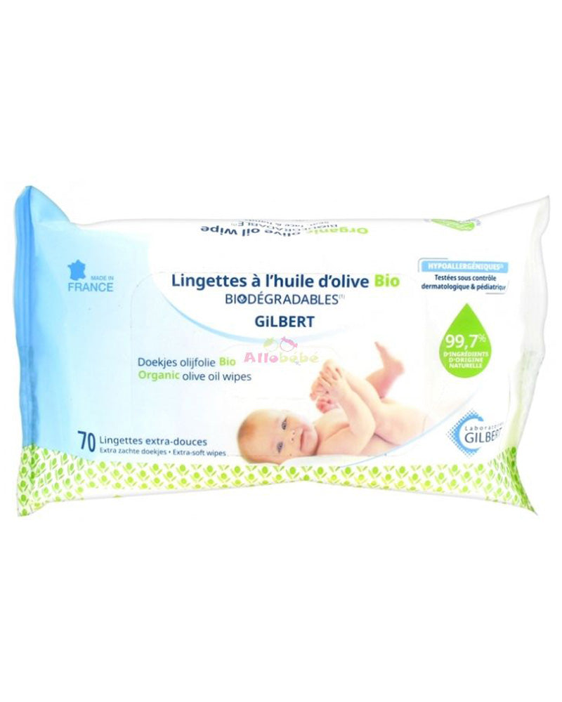 Gilbert Organic Olive Oil Wipes - 70 Units