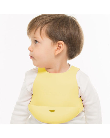 Bavoir Attache Dorsale MINIKOIOI en Silicone - Jaune