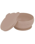 MINIKOIOI Cuenco de Silicona con Tapa y Ventosa - Beige