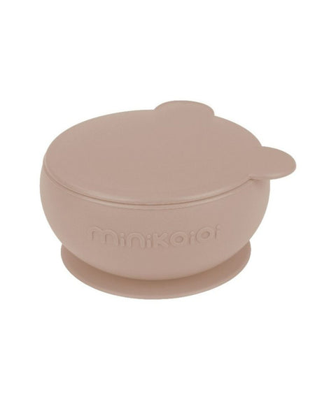 MINIKOIOI Silicone Bowl with Lid and Suction Cup - Beige