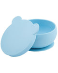 MINIKOIOI Cuenco de Silicona con Tapa y Ventosa - Azul
