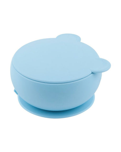 Bol avec Couvercle et Ventouse MINIKOIOI en Silicone – Bleu