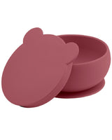 MINIKOIOI Silicone Bowl with Lid and Suction Cup - Velvet Red