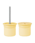 MINIKOIOI Vaso 3 en 1 con 2 tapas y pajita de silicona – Amarillo