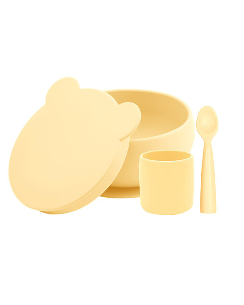 MINIKOIOI Silicone Set: Bowl Cup Spoon - Yellow