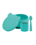 MINIKOIOI Set de Silicona: Cuenco Taza Cuchara – Verde