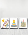 Conjunto de 3 Cuadros Decorativos - Pilares del Islam | Salado| Fatiha - Negro