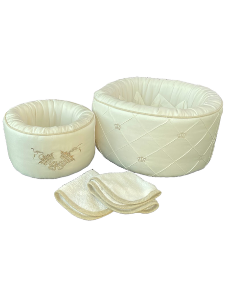 Lot de 2 paniers de toilette bébé Cocon & Papillon - Couronnes