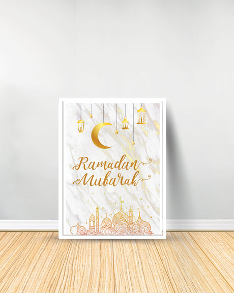 Un Tableau décoratif - Ramadan Mubarak - Blanc