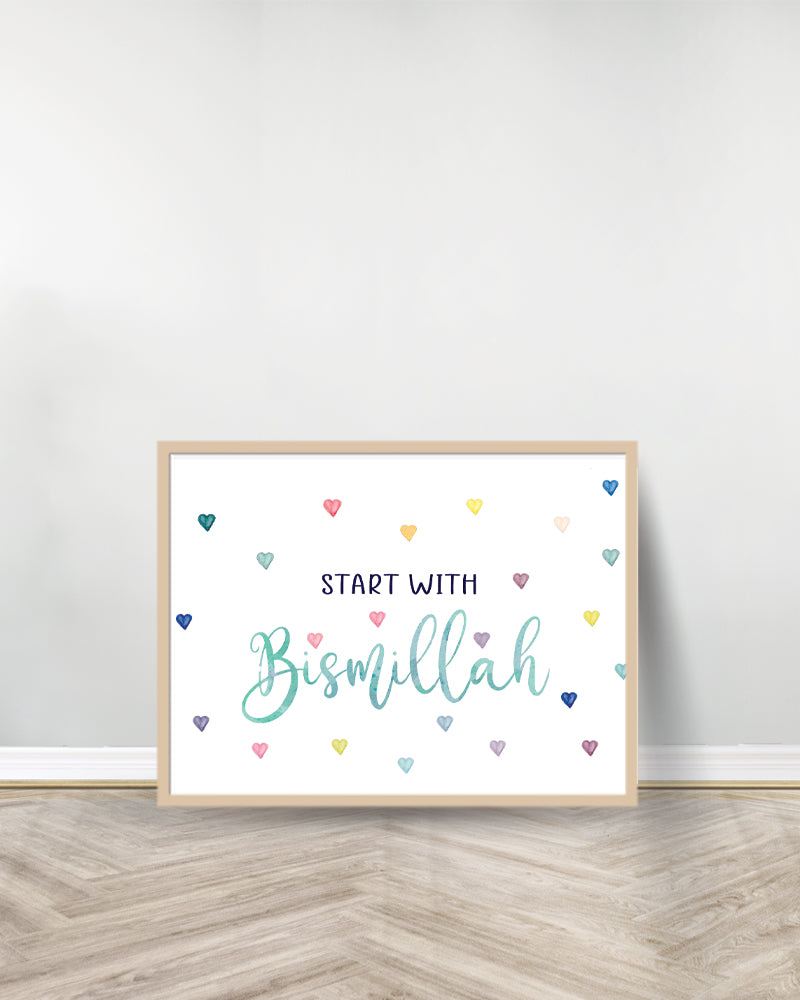 Ensemble de 2 Tableaux décoratifs - Bismillah Alhamdulillah - Bois